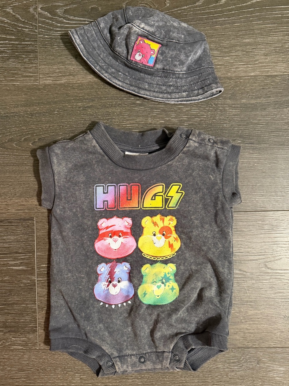 Care Bears Graphic Baby Romper with Matching Hat